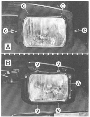 Volvo 440 - 460 - 480 RTA. Dépose d'un projecteur télescoplque