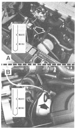 Volvo 440 - 460 - 480 RTA. Contrôle du niveau d'huile