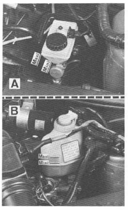 Volvo 440 - 460 - 480 RTA. Contrôle du niveau du liquide de frein