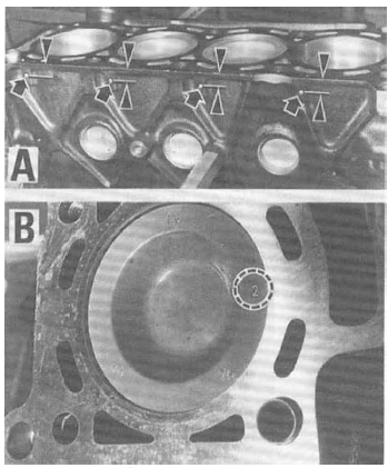 Volvo 440 - 460 - 480 RTA. Identification des cylindres-pistons 