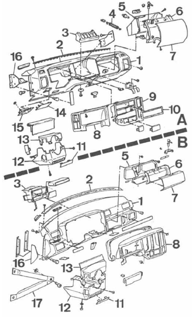 Volvo 440 - 460 - 480 RTA. Planche de bord