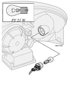 Remplacement de l'ampoule du coin avant droit