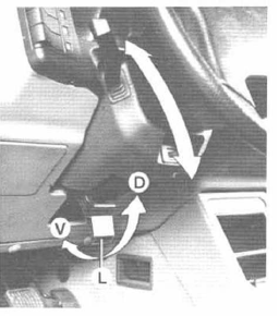 Réglage de la hauteur du volant.