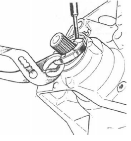 Volvo 440 - 460 - 480 RTA. Dépose de la bague d'ètanchéité de différentiel