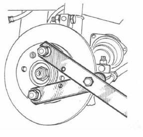 Volvo 440 - 460 - 480 RTA. Immobilisation d'un moyeu de roue