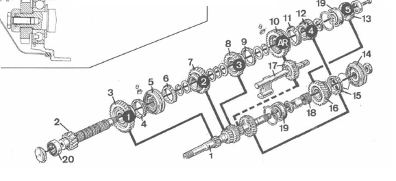 Volvo 440 - 460 - 480 RTA. Pignonnerie