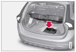 Sous le plancher du coffre à bagages se trouve